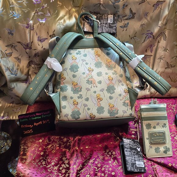 Loungefly Disney Tinkerbell Four Leaf Clover Mini Backpack and Wallet Set main image 5